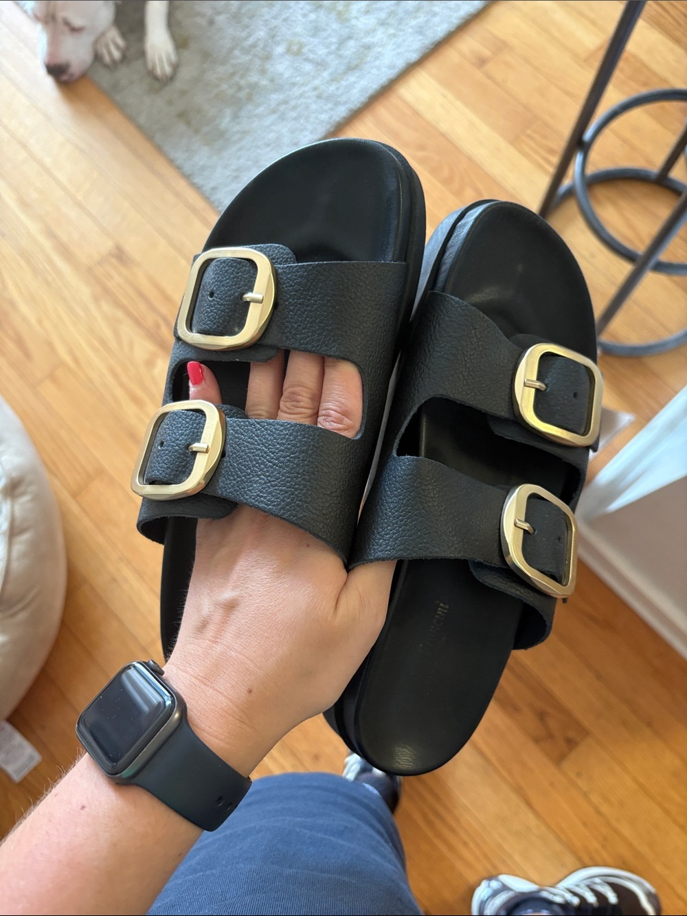 Cristina francini leather buckle sandals